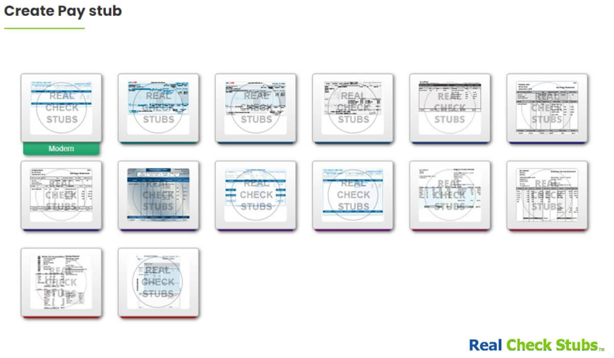 Type Of Pay Stubs Available At Real Check Stubs